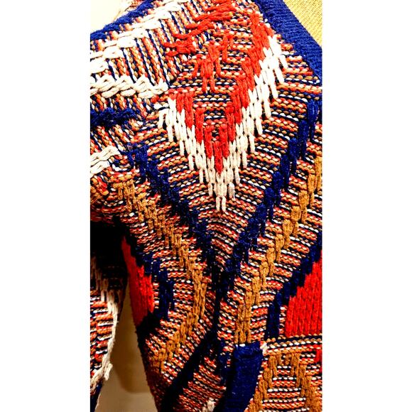 Ju Ju S'amuse! Deluxe Open Cardigan Gorgeous Knit Aztec Oversized Sweater, Sz XL - Picture 10 of 10